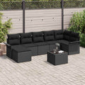 Gartensofa-set mit Kissen 8 pcs Schwarz Poly-Rattan