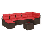 Gartensofa-set mit Kissen 8 pcs Braun Poly-Rattan