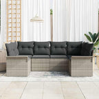 Gartensofa-set mit Kissen 6 pcs Hellgrau Poly-Rattan