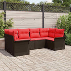 Gartensofa-set mit Kissen 6 pcs Braun Poly-Rattan