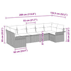 Garten-Sofa-Set mit Kissen 7 pcs Hellgrau Poly Rattan