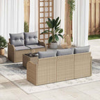 Gartensofa-set Beige Poly-Rattan