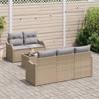 Gartensofa-set Beige Poly-Rattan