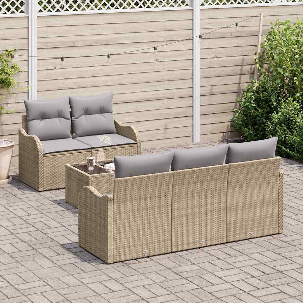 Gartensofa-set Beige Poly-Rattan