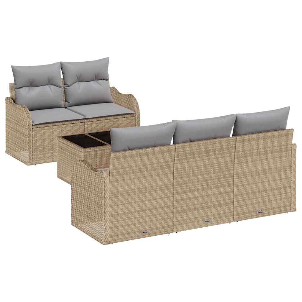 Gartensofa-set Beige Poly-Rattan
