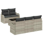 Gartensofa-set Hellgrau Poly-Rattan