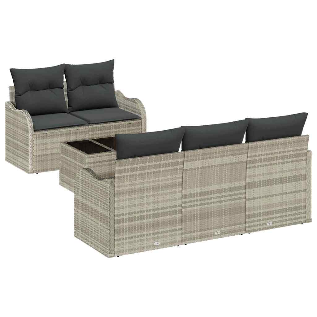 Gartensofa-set Hellgrau Poly-Rattan