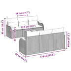 Gartensofa-set Braun 55 x 55 x 37 cm Poly-Rattan