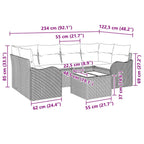 Gartensofa-set Hellgrau 55 x 55 x 37 cm Poly-Rattan