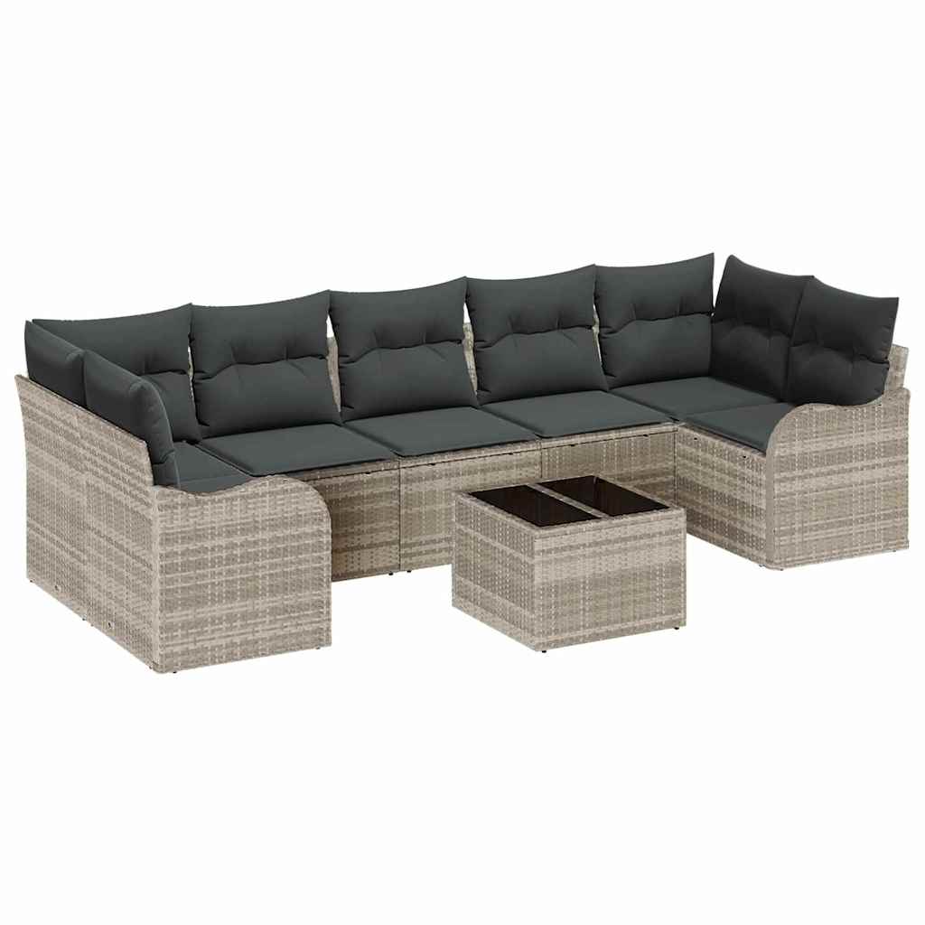 Gartensofa-set Hellgrau 55 x 55 x 37 cm Poly-Rattan