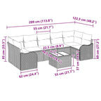 Gartensofa-set Hellgrau 55 x 55 x 37 cm Poly-Rattan