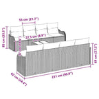 Gartensofa-set Braun 55 x 55 x 37 cm Poly-Rattan