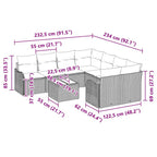 Gartensofa-set mit Kissen 9 pcs Schwarz Poly-Rattan