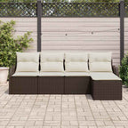 Gartensofa-set 5 pcs Braun Poly-Rattan