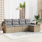 Gartensofa-set 5 pcs Beige Poly-Rattan