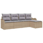 Gartensofa-set 5 pcs Beige Poly-Rattan