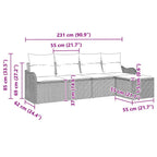 Gartensofa-set 5 pcs Beige Poly-Rattan