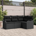 Gartensofa-set Schwarz Poly-Rattan