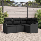 Gartensofa-set Schwarz Poly-Rattan