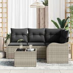 Gartensofa-set Hellgrau Poly-Rattan
