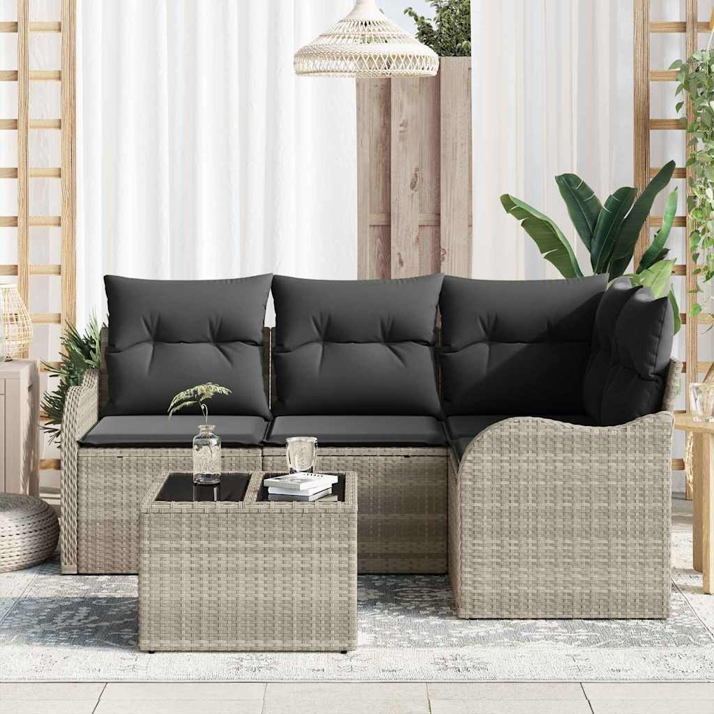 Gartensofa-set Hellgrau Poly-Rattan