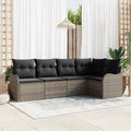Gartensofa-set Grau Poly-Rattan