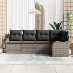 Gartensofa-set Grau Poly-Rattan