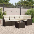 Gartensofa-set 6 pcs Braun Poly-Rattan