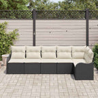 Gartensofa-set Schwarz Poly-Rattan