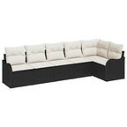 Gartensofa-set Schwarz Poly-Rattan