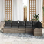 Gartensofa-set Grau Poly-Rattan