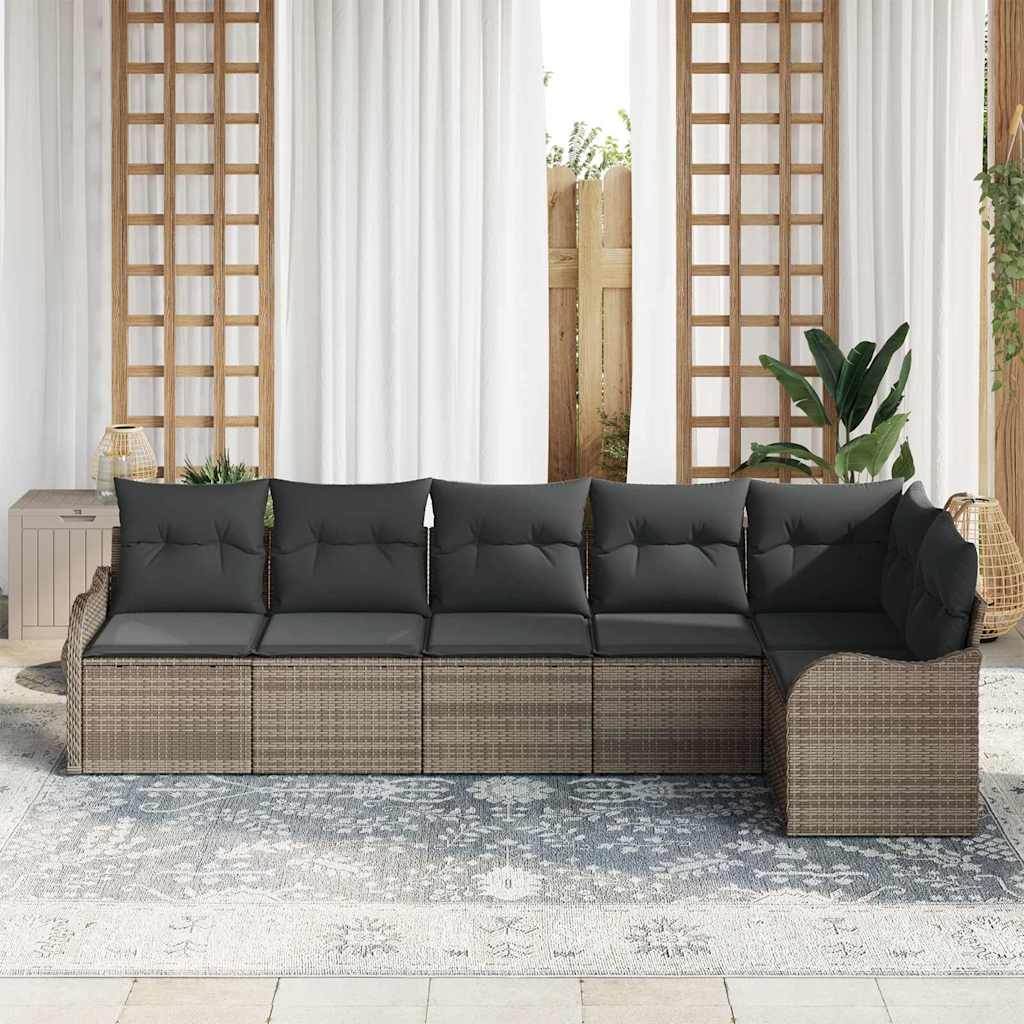 Gartensofa-set Grau Poly-Rattan