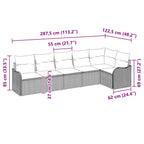 Gartensofa-set Hellgrau Poly-Rattan