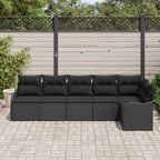 Gartensofa-set Schwarz Poly-Rattan