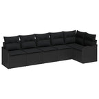 Gartensofa-set Schwarz Poly-Rattan