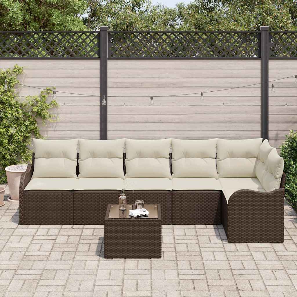 Gartensofa-set Braun Poly-Rattan