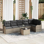 Gartensofa-set Grau Poly-Rattan