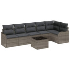 Gartensofa-set Grau Poly-Rattan