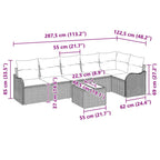 Gartensofa-set Grau Poly-Rattan