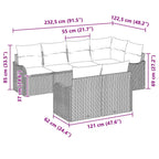 Gartensofa-set Braun Poly-Rattan