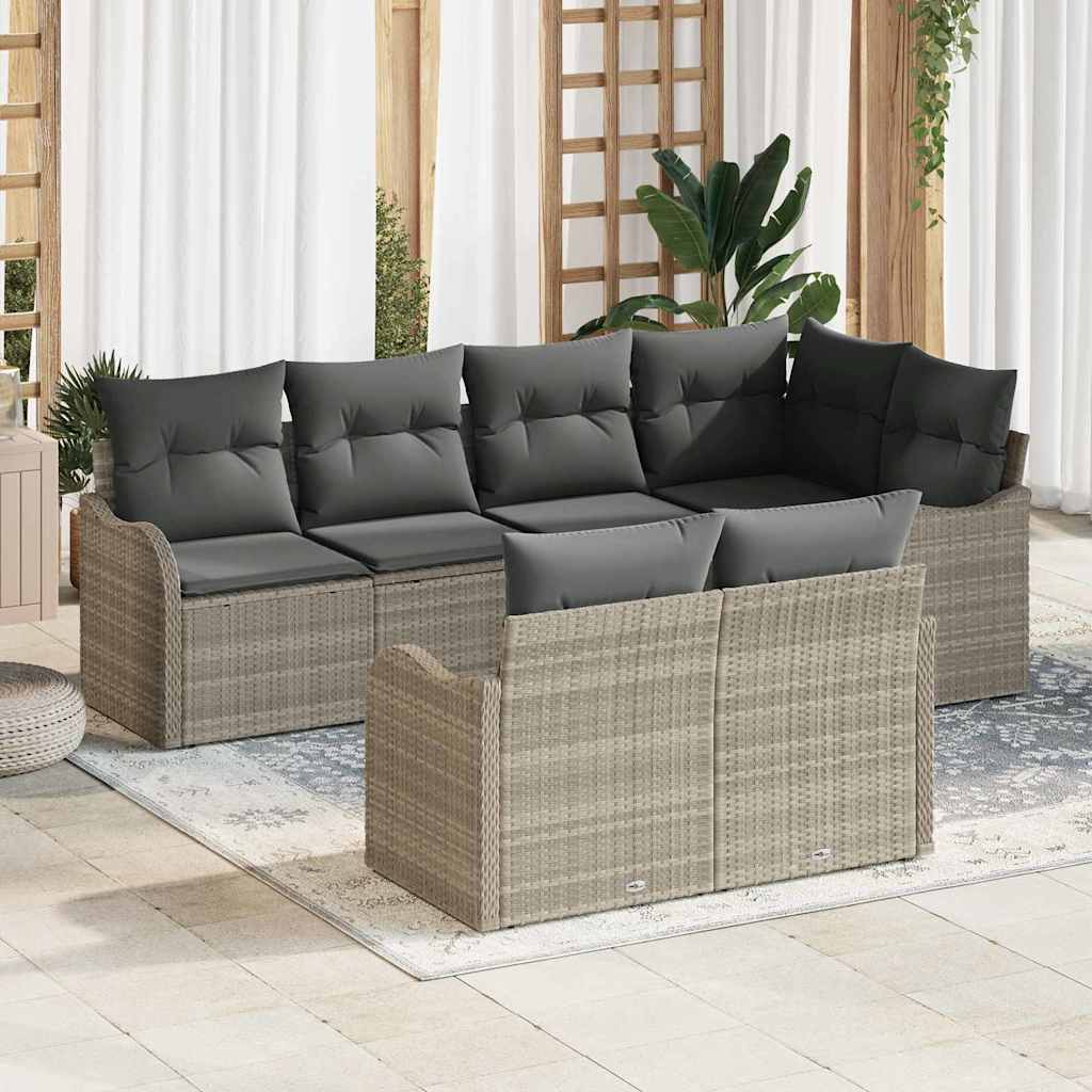 Gartensofa-set Hellgrau Poly-Rattan