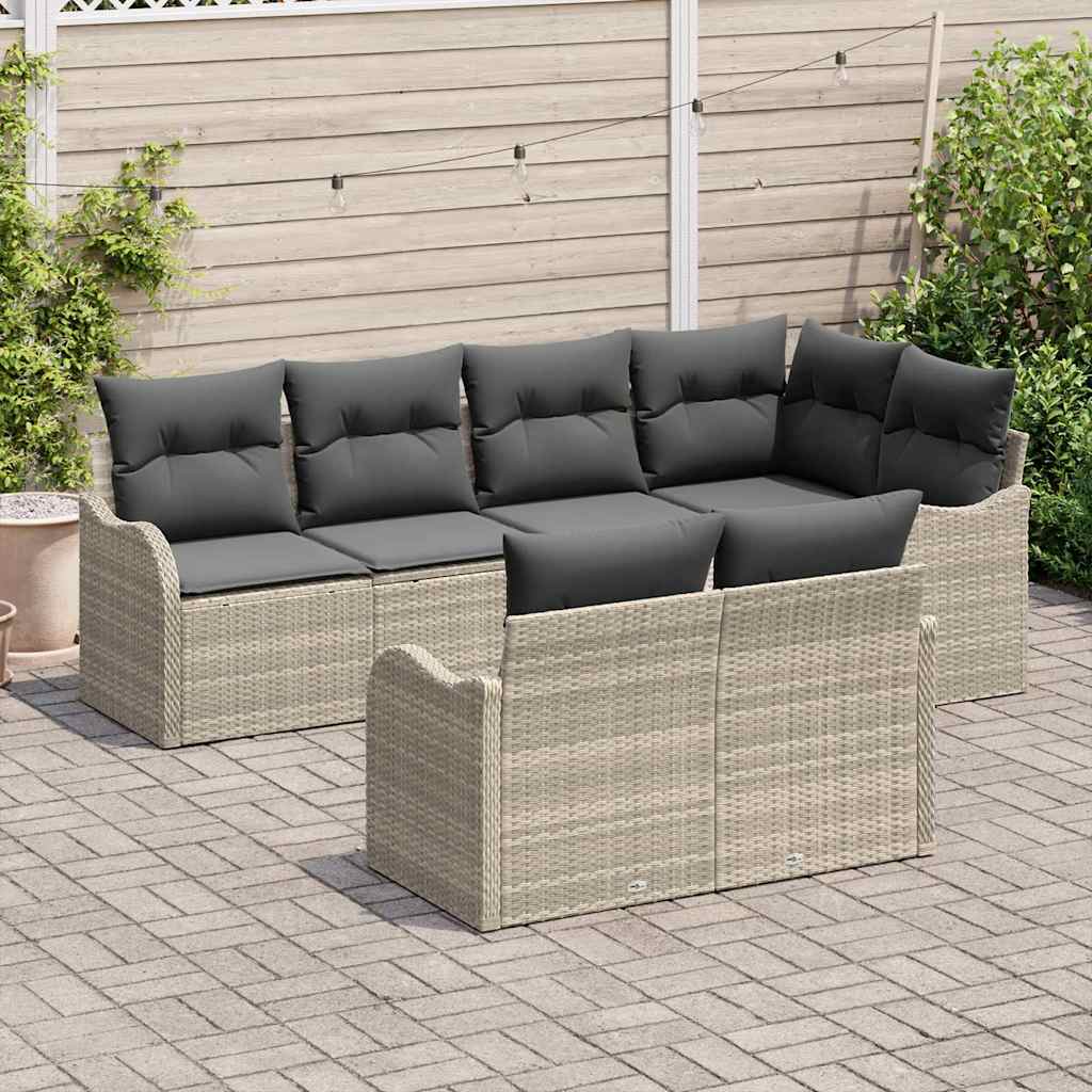 Gartensofa-set Hellgrau Poly-Rattan