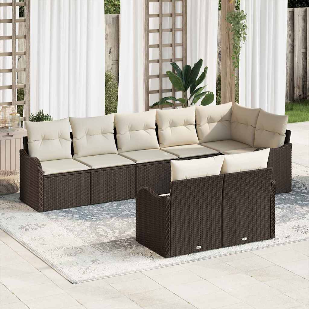 Gartensofa-set Braun Poly-Rattan