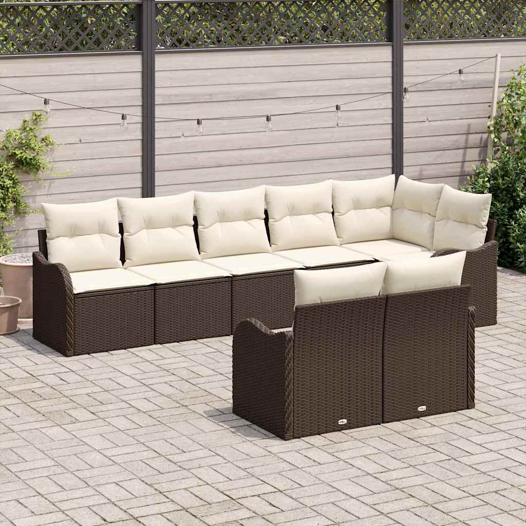Gartensofa-set Braun Poly-Rattan