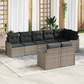 Gartensofa-set Grau Poly-Rattan