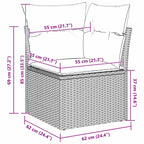 Gartensofa-set Grau Poly-Rattan