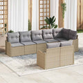 Gartensofa-set 8 pcs Beige Poly-Rattan