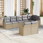 Gartensofa-set 8 pcs Beige Poly-Rattan