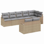 Gartensofa-set 8 pcs Beige Poly-Rattan