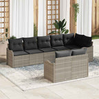 Gartensofa-set Hellgrau Poly-Rattan
